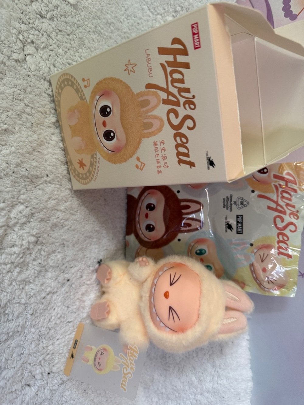 Authentic Popmart Labubu HaveASeat Plush Bunny Doll - Sisi
